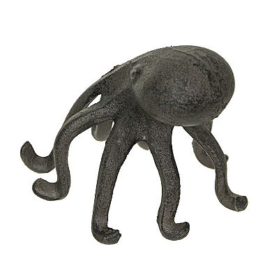 Rustic Brown Cast Iron Octopus Single Bookend / Phone Holder