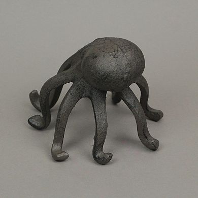 Rustic Brown Cast Iron Octopus Single Bookend / Phone Holder