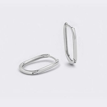 Retro Box Huggie Hoop Earrings