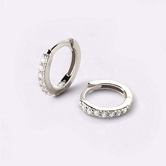 Pave Huggie Hoop Earrings