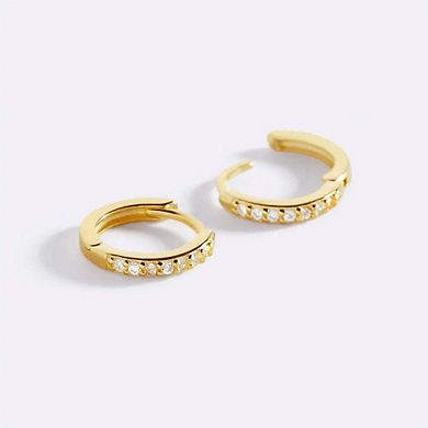 Pave Huggie Hoop Earrings