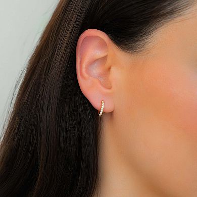 Pave Huggie Hoop Earrings
