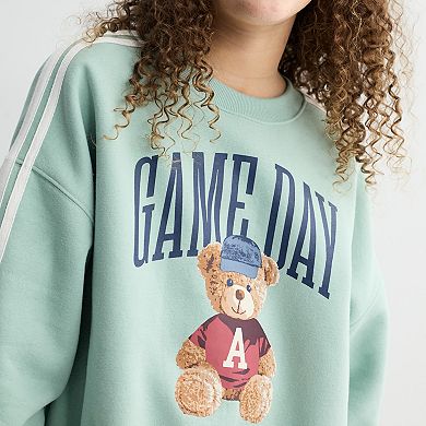 Girls 6-20 SO® Stripe Long Sleeve Oversized Sweatshirt in Regular & Plus Size