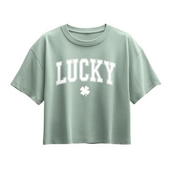 Girls 7-16 Collegiate Lucky Boxy Tee