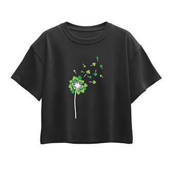 Girls 7-16 Shamrock Dandelion Boxy Tee