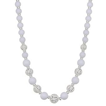 Napier Silver Tone Seasonal Color Collar Necklace