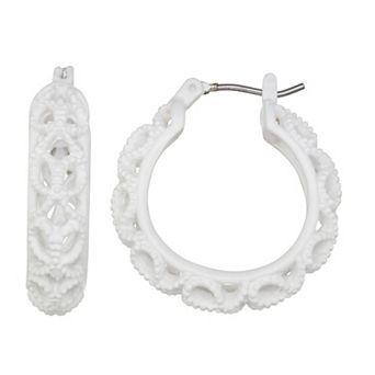 Napier Silver Tone 25mm Seasonal Color Hoop Earrings