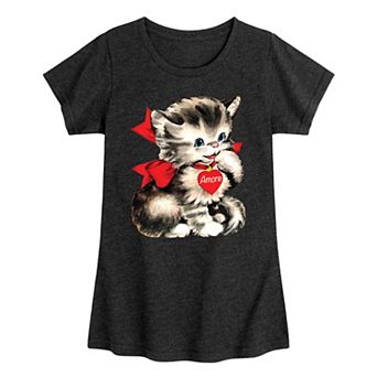 Girls 7-16 Amore Valentine's Kitten Graphic Tee