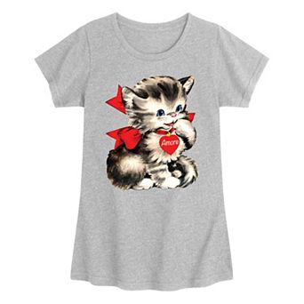 Girls 7-16 Amore Valentine's Kitten Graphic Tee