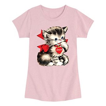 Girls 7-16 Amore Valentine's Kitten Graphic Tee