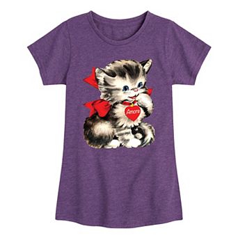 Girls 7-16 Amore Valentine's Kitten Graphic Tee