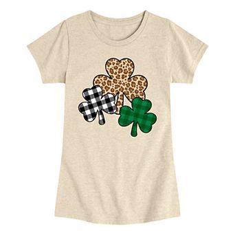Girls 7-16 Patterned Shamrocks Graphic Tee
