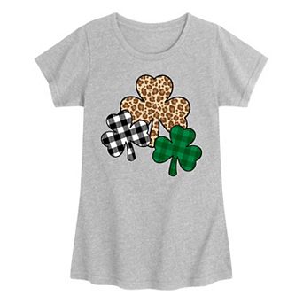 Girls 7-16 Patterned Shamrocks Graphic Tee
