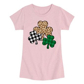 Girls 7-16 Patterned Shamrocks Graphic Tee