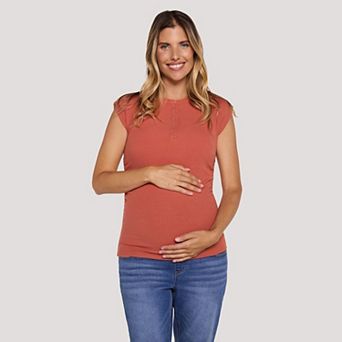 Maternity Motherhood® Ruched Henley Muscle Tee