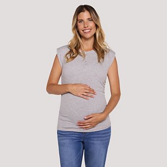 Maternity Motherhood® Ruched Henley Muscle Tee