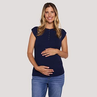 Maternity Motherhood® Ruched Henley Muscle Tee