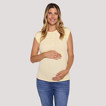 Maternity Motherhood® Ruched Henley Muscle Tee