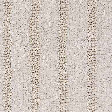 Stylish And Comfortable Traditional Linear Design 2 PC Cotton Bath Rug Set 20"x30" & 24"x40"