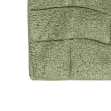 Stylish Comfortable Traditional New Tile Design 2 PC Cotton Bath Rug Set 17" X 24" & 21" X 34"