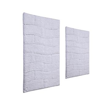 Stylish Comfortable Traditional New Tile Design 2 pc Cotton Bath Rug Set 17" X 24" & 21" X 34"