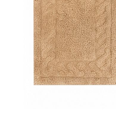 Stylish And Comfortable Traditional Chain Design 2 PC Cotton Bath Rug Set 20"x30" & 24"x40"