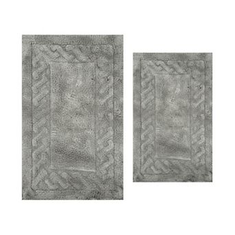 Stylish And Comfortable Traditional Chain Design 2 pc Cotton Bath Rug Set 20"x30" & 24"x40"