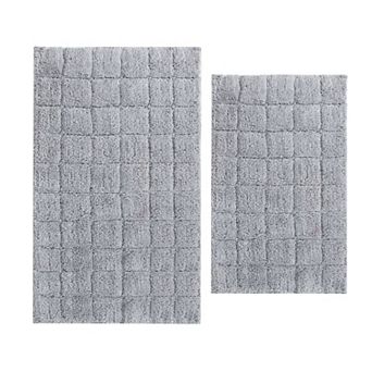 Stylish And Comfortable Traditional Summer Tile Design 2 pc Cotton Bath Rug Set 20"x30" & 24"x40"