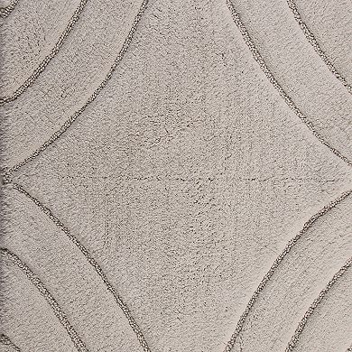 Stylish And Comfortable Traditional Diamond Design 2 PC Cotton Bath Rug Set 20"x30" & 24"x40"