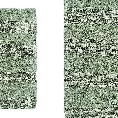 Stylish Comfortable Traditional Wide Cut Design 2 PC Cotton Bath Rug Set 20" X 30" & 24" X 40"
