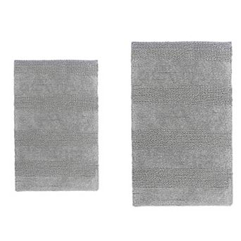 Stylish Comfortable Traditional Wide Cut Design 2 pc Cotton Bath Rug Set 20" X 30" & 24" X 40"