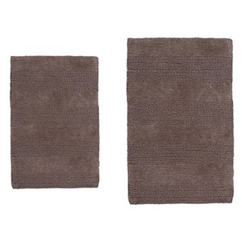 Stylish Comfortable Traditional Wide Cut Design 2 pc Cotton Bath Rug Set 20" X 30" & 24" X 40"