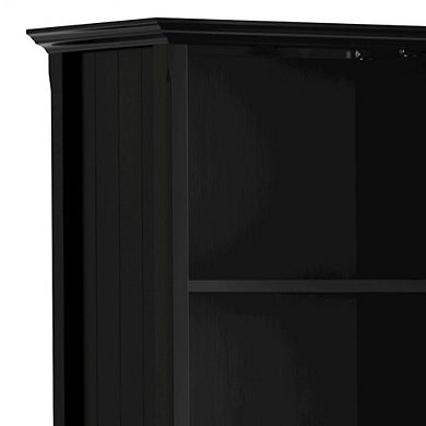 Simpli Home Acadian Solid Wood 5 Shelf Bookcase In Black