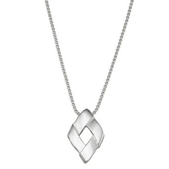 Napier Silver Tone Shapes Long Pendant Necklace