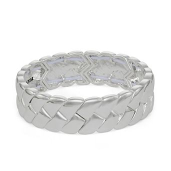 Napier Silver Tone Shapes Stretch Bracelet