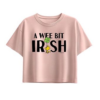 Girls 7-16 Peanuts Woodstock A Wee Bit Irish Boxy Tee