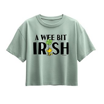 Girls 7-16 Peanuts Woodstock A Wee Bit Irish Boxy Tee