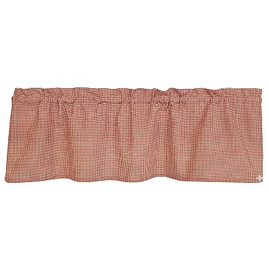100% Cotton High Quality Minicheck Tailored Window Valance with 1.5" Rod Pocket 50" W X 12" L Red