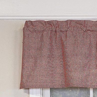 100% Cotton High Quality Minicheck Tailored Window Valance with 1.5" Rod Pocket 50" W X 12" L Red