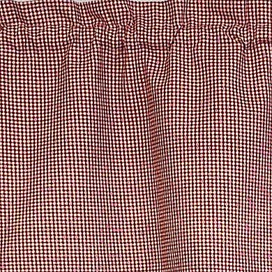 100% Cotton High Quality Minicheck Tailored Window Valance with 1.5" Rod Pocket 50" W X 12" L Red