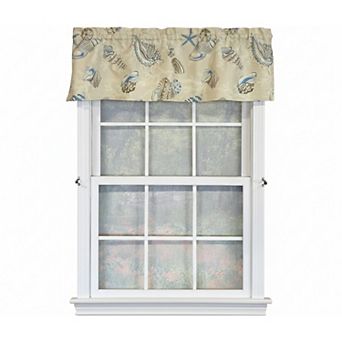 100% Cotton High Quality Beachbound Tailored Window Valance with 1.5" Rod Pocket 50" W X 12" L Blue
