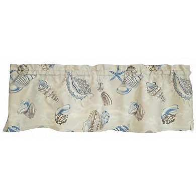 100% Cotton High Quality Beachbound Tailored Window Valance with 1.5" Rod Pocket 50" W X 12" L Blue