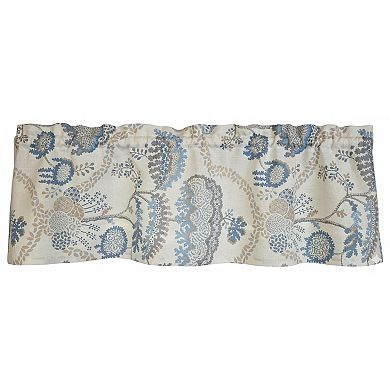 100% Cotton High Quality Serene Tailored Window Valance with 1.5" Rod Pocket 50" W X 12" L Blue