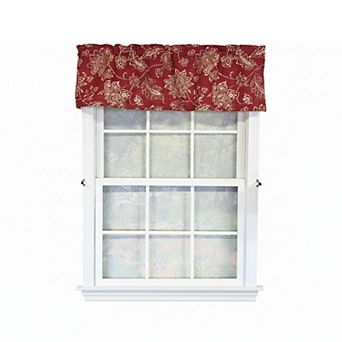 100% Cotton High Quality Reagan Tailored Window Valance with 1.5" Rod Pocket 50" W X 12" L Red