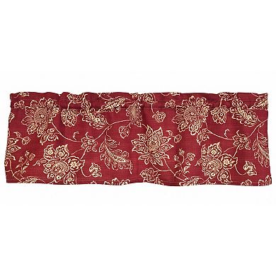 100% Cotton High Quality Reagan Tailored Window Valance with 1.5" Rod Pocket 50" W X 12" L Red