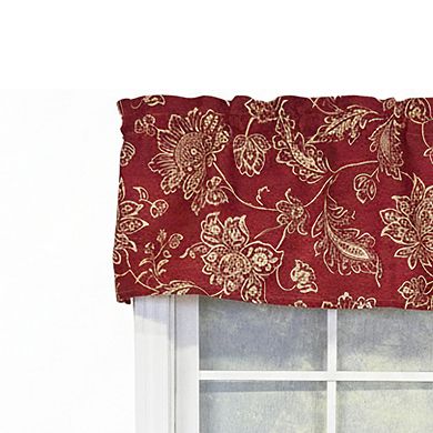 100% Cotton High Quality Reagan Tailored Window Valance with 1.5" Rod Pocket 50" W X 12" L Red