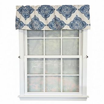 100% Cotton High Quality Lazaro Tailored Window Valance with 1.5" Rod Pocket 50" W X 12" L Blue