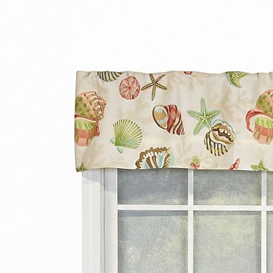 100% Cotton High Quality Beachbound Tailored Window Valance with 1.5" Rod Pocket 50" W X 12" L Multi