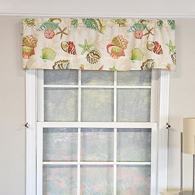 100% Cotton High Quality Beachbound Tailored Window Valance with 1.5" Rod Pocket 50" W X 12" L Multi