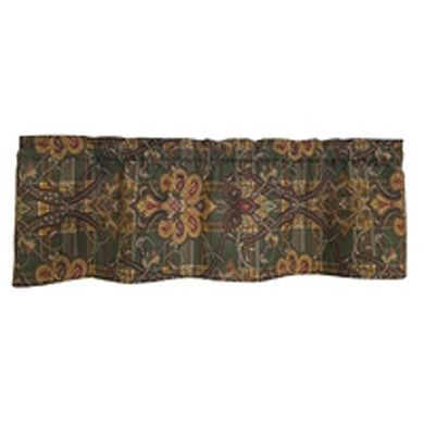 100% Cotton High Quality Espadas Tailored Window Valance with 1.5" Rod Pocket 50" W X 12" L Hunter